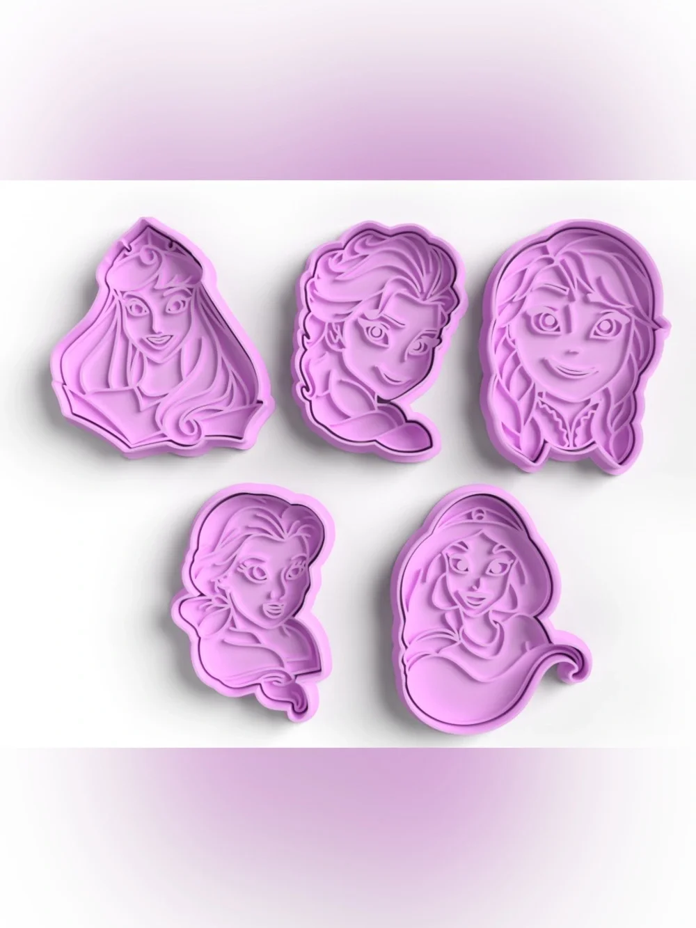 Princess Face Cookie Cutters Set -
